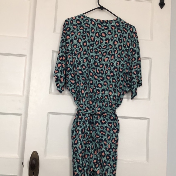 H&M awesome Animal Print Jumpsuit in Sz.8 Green/Pink/Navy - Picture 6 of 10